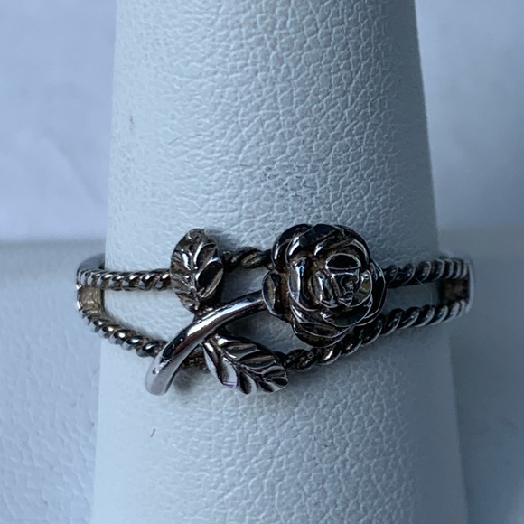 Vintage Designer NV Sterling Silver Boho Rose Ring - Picture 5 of 5
